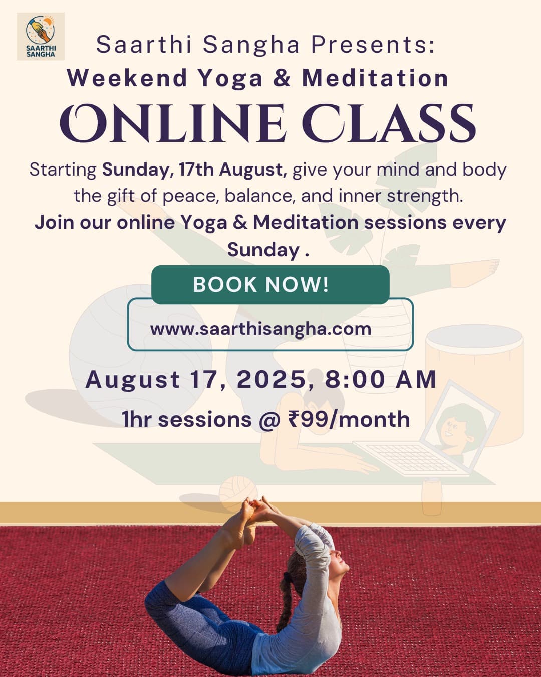 Saarthi Sangha Weekend Yoga & Meditation Online Class